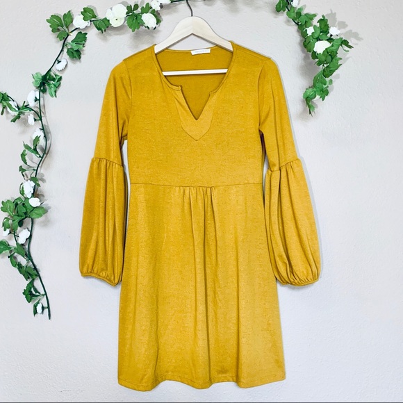 Reborn J Dresses & Skirts - Reborn J | Mustard Yellow Long Sleeve Dress L
